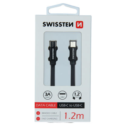 Fotografia e SWISSTEN textile data cable USB-C / USB-C, length 1.2 m.