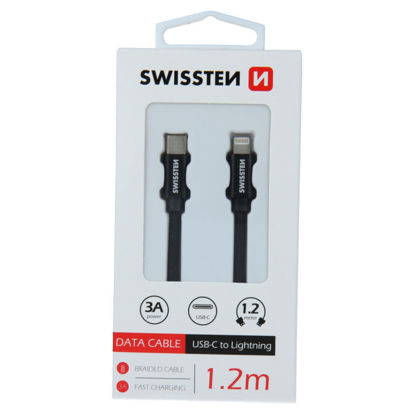 Fotografia e SWISSTEN textile data cable USB-C / Lightning, PD, length 1.2 m.