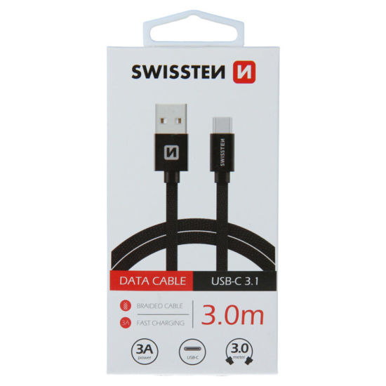 Fotografia e SWISSTEN textile data cable USB-A / Lightning, length 3 m.