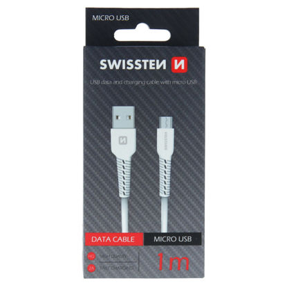 Fotografia e SWISSTEN data cable USB-A / micro USB, length 1 m, white.