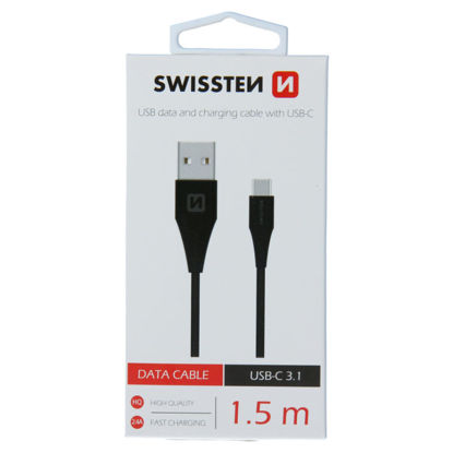 Fotografia e SWISSTEN data cable USB-A / USB-C 3.1, length 1.5m (7mm).